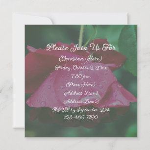 Red Rose Flower Invitation