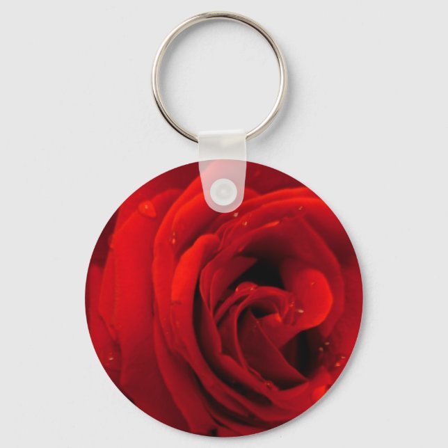 Red rose flower keychain (Front)