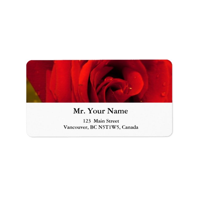 red rose flower label (Front)