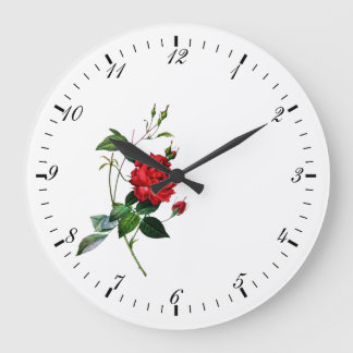 red rose flower large clock