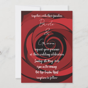 Red Rose Flower Modern Wedding Invitation