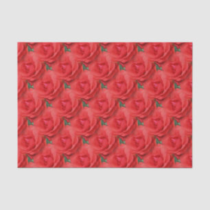 Red Rose Flower Nature Pattern Tissue Paper