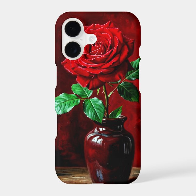 Red Rose Flower Painting  (Back)