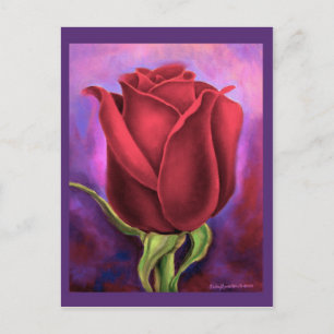 Red Rose Flower Painting - Multi Postcard