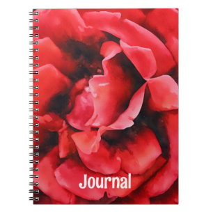 Red Rose Flower Petals Art Journal Personalize