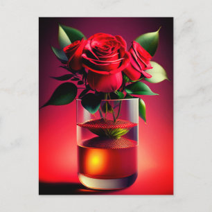 Red Rose Flower Postcard