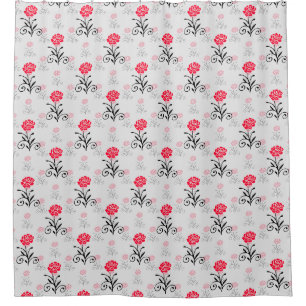 Red Rose Flower Stalk Pattern Design
