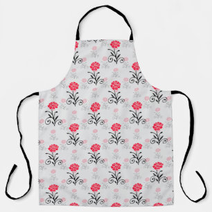 Red Rose Flower Stalk Pattern Design  Apron