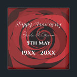Red Rose Flower Wedding Anniversary Magnet<br><div class="desc">Red Rose Flower Wedding Anniversary magnet designed by Nisha Prabhu. Fully Customizable. Personalize with your name. A red rose flower wedding anniversary magnet is a beautiful and sentimental way to commemorate a special milestone in a couple's journey together. The magnet feature a stunning illustration of a red rose, symbolizing love,...</div>
