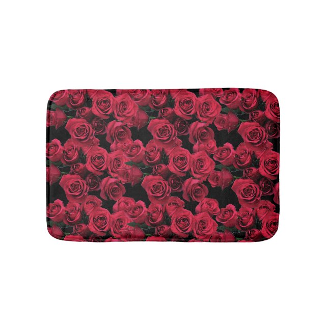 Red Rose Flowers Bath Mats (Front)