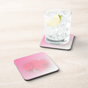 red rose flowers coaster
