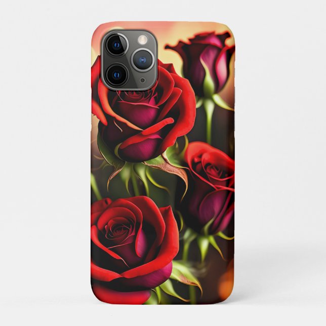 Red Rose Flowers Digital Artwork-58567 Case-Mate iPhone Case (Back)