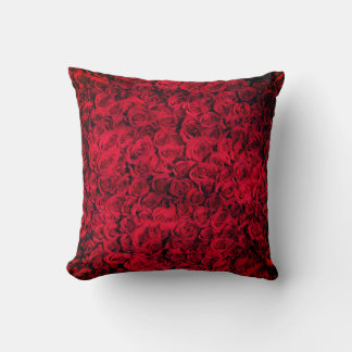 Red Rose Flowers Throw Pillow