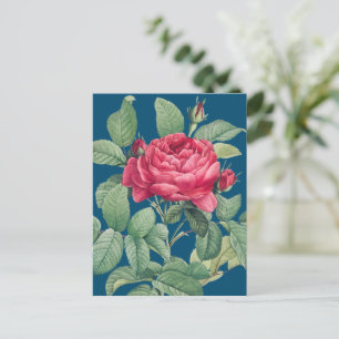 Red Rose Flowers with Green Leaves THANK YOU Postcard
