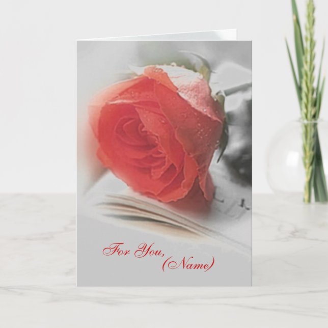 Red Rose - For You Card (Front)