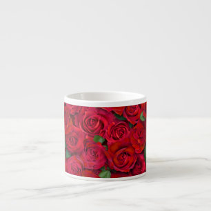 Red Rose Garden Floral Seamless Romantic Pattern Espresso Cup