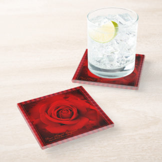 Red Rose [Glass Coaster] Glass Coaster