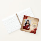 Red Rose Gold Elegant Photo Quinceanera Guest