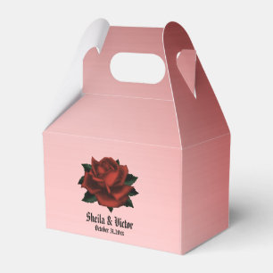 Red Rose Gothic Wedding Personal Favor Box