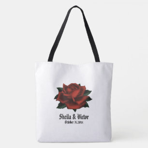 Red Rose Gothic Wedding Personal Tote Bag