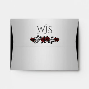 Red Rose Gothic Wedding Personalized Envelope