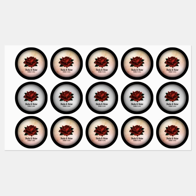 Red Rose Gothic Wedding Personalized Peach   (Sheet)