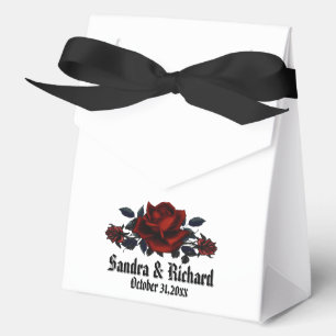 Red Rose Gothic Wedding White Personal Favor Box