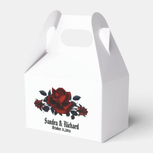 Red Rose Gothic Wedding White Personal   Favor Box
