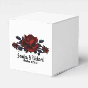 Red Rose Gothic Wedding White Personal Favor Box