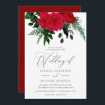 Red Rose Green Leaves Floral Wedding Invitation<br><div class="desc">Red Rose Green Leaves Floral Wedding Invitation

We also have plenty of other Invitation and collections.</div>