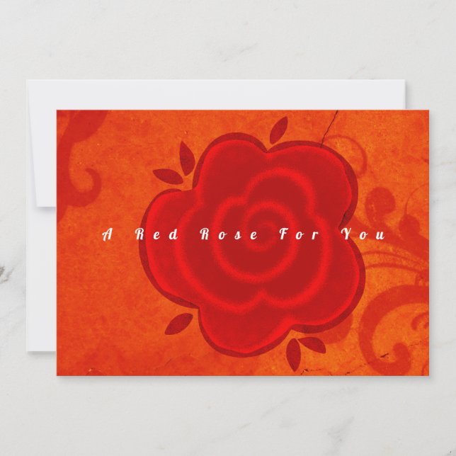 Red Rose Happy Birthday Flat Greeting Card (Front)