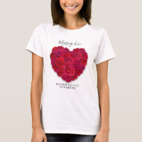 Red Rose Heart Romantic Floral Custom Text