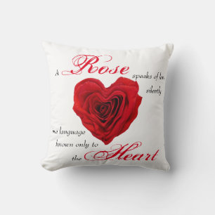 Red Rose Heart Shape with Slogan - Pillow