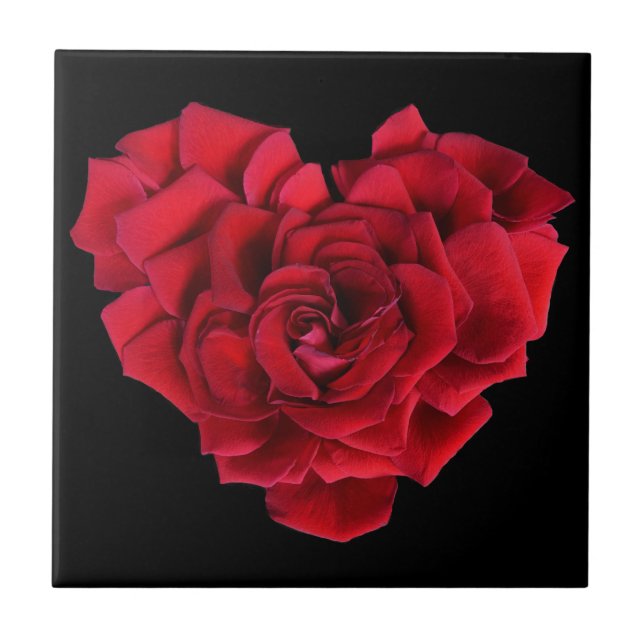 Red Rose Heart Tile (Front)