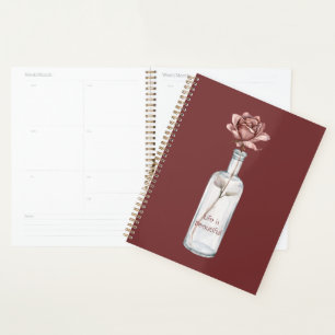 Red Rose in Bottle Planner