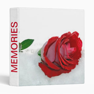 red rose in snow binder