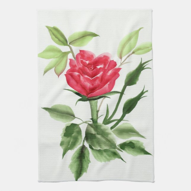 Red Rose Kitchen Towel (Vertical)