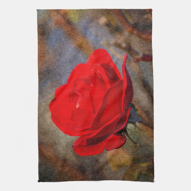 Red Rose Kitchen Towel (Vertical)