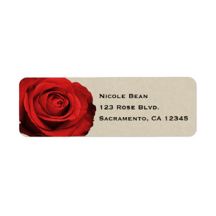 Red Rose Kraft Rustic Glam Elegant Wedding Favour