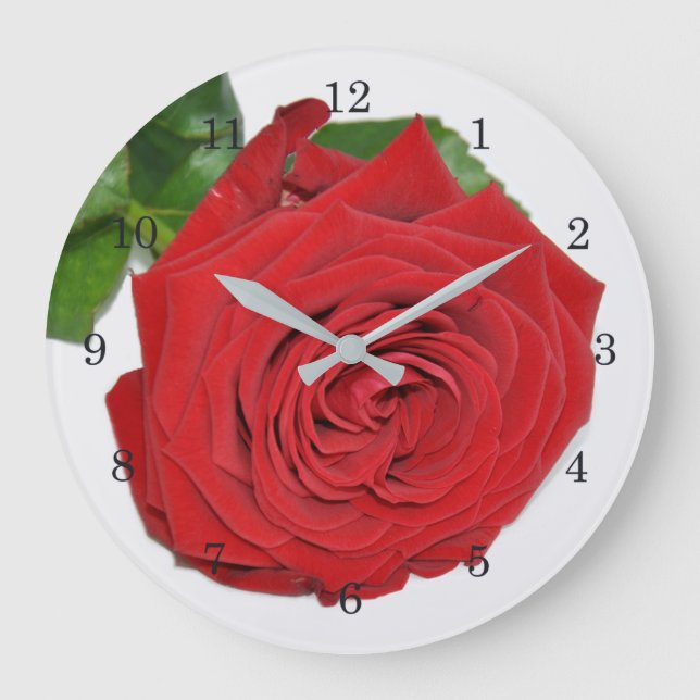 Red Rose Large Clock (Front)
