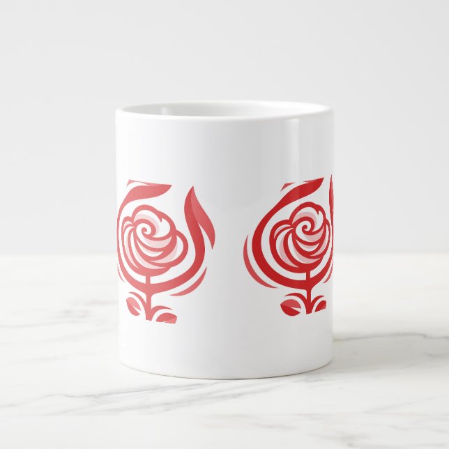Red Rose Large Coffee Mug (Front)