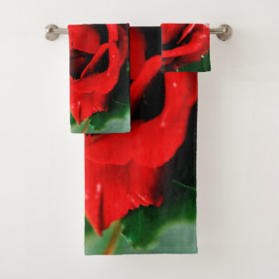 Red Rose Love Bath Towel Set