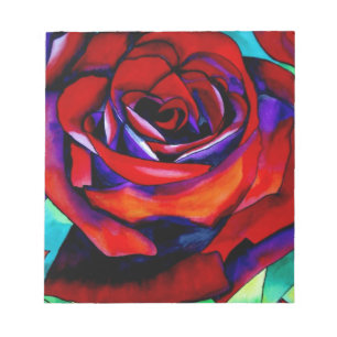 Red Rose macro flower original art Notepad