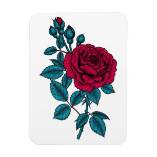 Red rose magnet