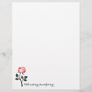 Red Rose, Make Each Day Beautiful! Stationery