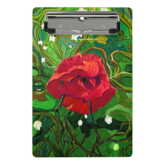 RED ROSE  MINI CLIPBOARD