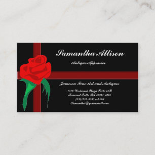Red Rose Modern Goth Business Card