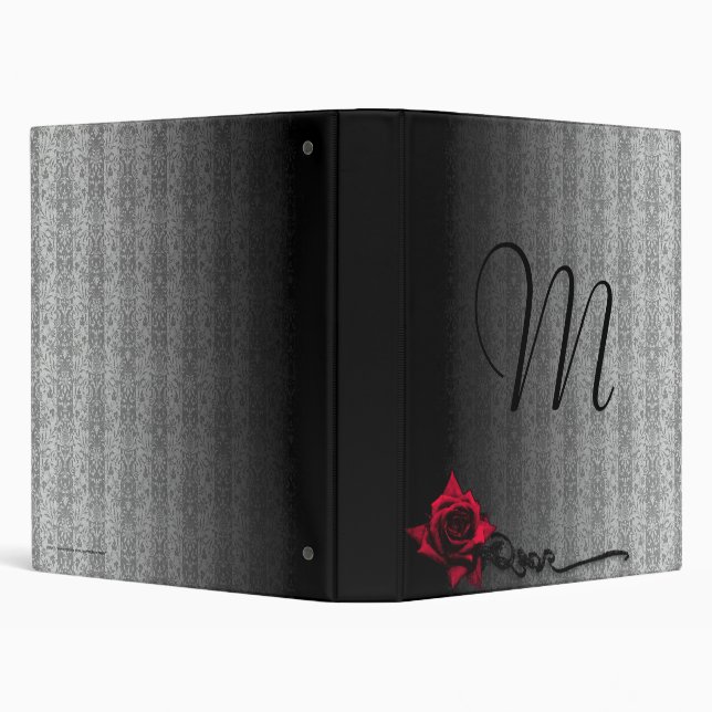 Red Rose Monogram Gothic Binder (Background)
