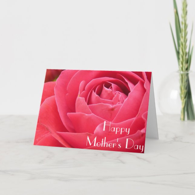 Red Rose Mother's Day Card (Front)