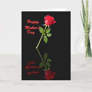 Red Rose Mothers Day Reflection Card